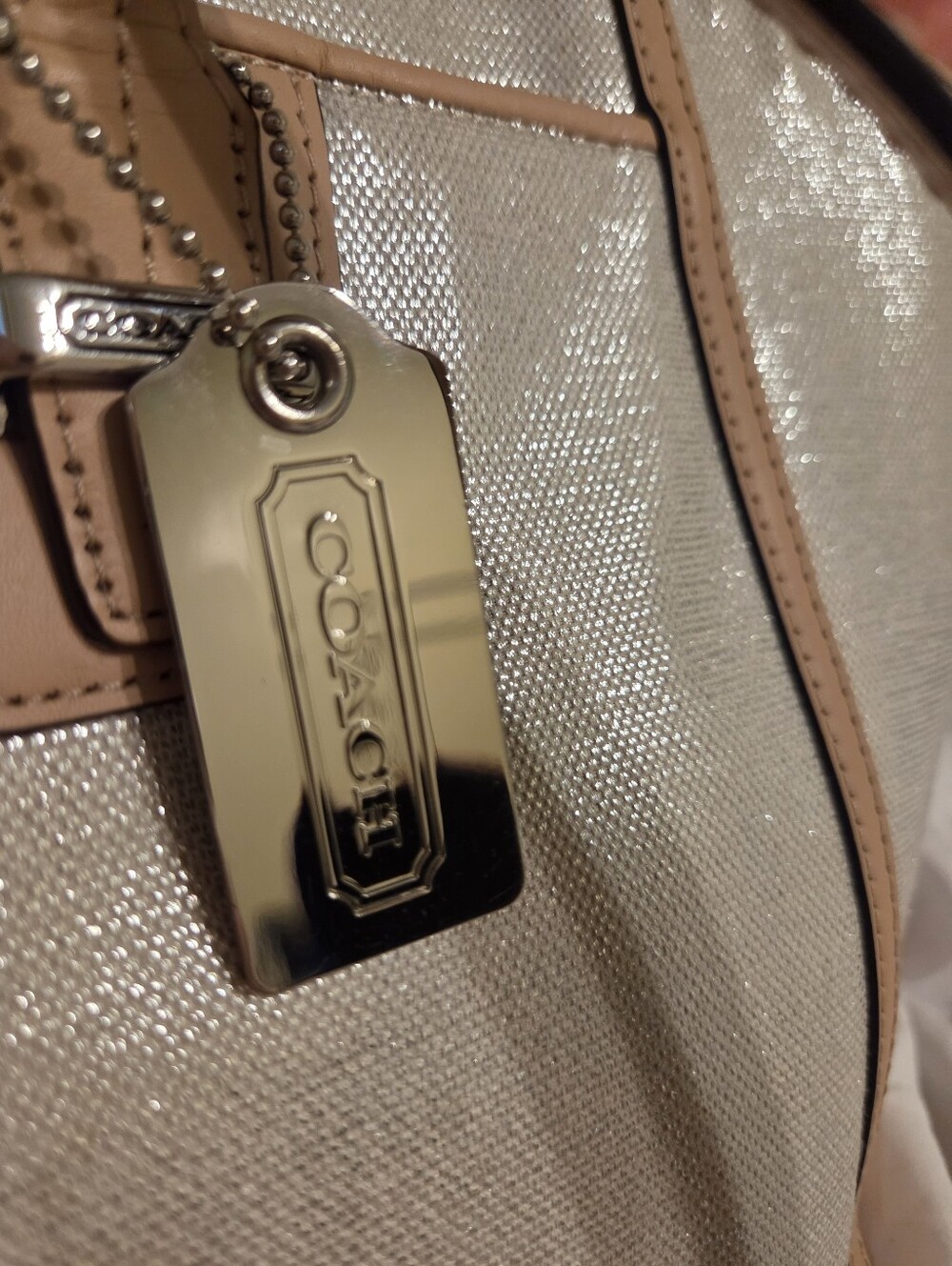Coach F27727 Taylor Foiled Silver Tote/Purse - Picture 8 of 11